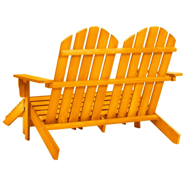 Adirondack-Gartenbank 2-Sitzer mit Fußteil Tannenholz Orange