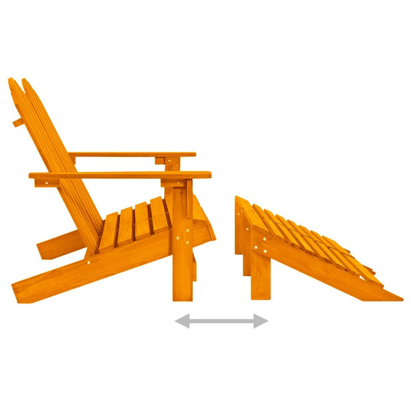 Adirondack-Gartenbank 2-Sitzer mit Fußteil Tannenholz Orange
