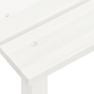 Adirondack-Gartenstuhl mit Fußstütze & Tisch Tannenholz Weiß