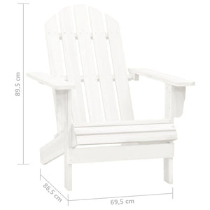 Adirondack-Gartenstuhl mit Fußstütze & Tisch Tannenholz Weiß