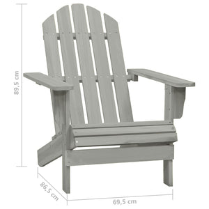 Adirondack-Gartenstuhl mit Fußstütze & Tisch Tannenholz Grau