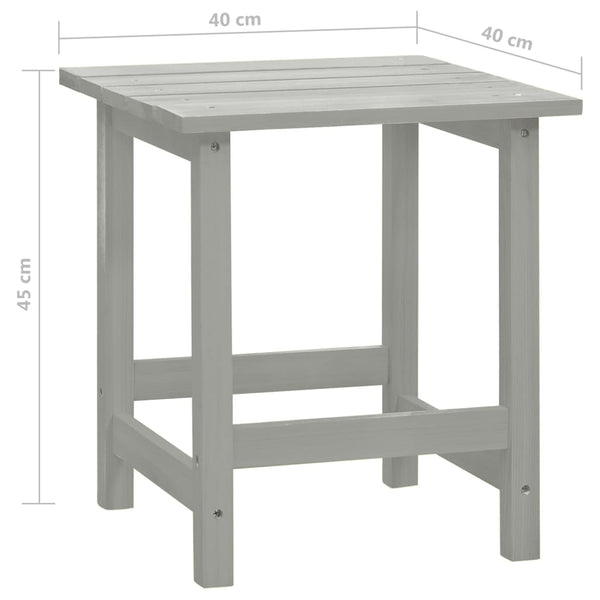 Adirondack-Gartenstuhl mit Fußstütze & Tisch Tannenholz Grau