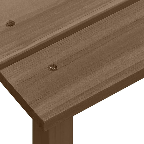 Adirondack-Gartenstuhl mit Fußstütze & Tisch Tannenholz Braun