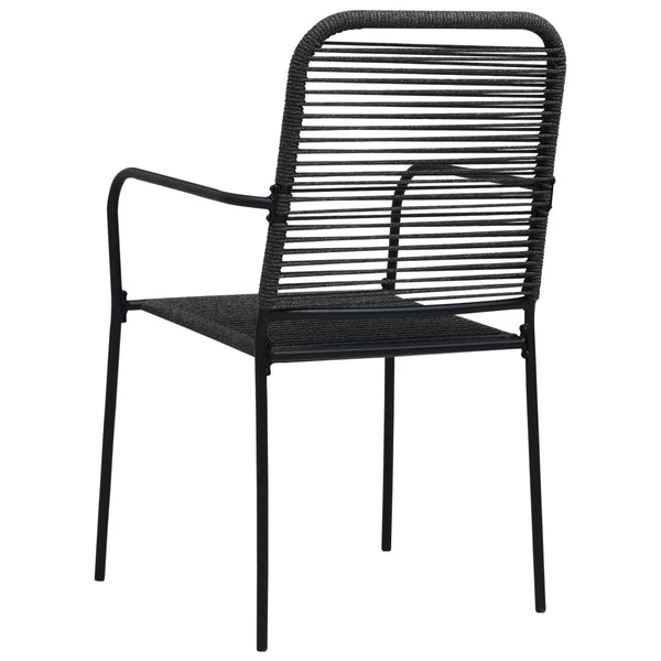 7-tlg. Garten-Essgruppe Schwarz Glas und Stahl