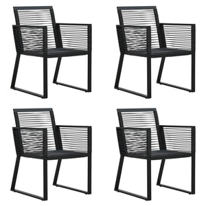 5-tlg. Garten-Essgruppe PVC Rattan Schwarz