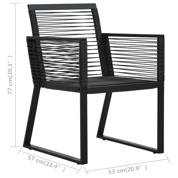 7-tlg. Garten-Essgruppe PVC Rattan Schwarz