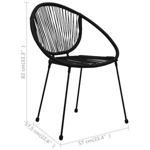 5-tlg. Garten-Essgruppe PVC Rattan Schwarz