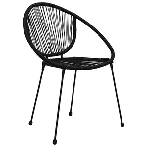 5-tlg. Garten-Essgruppe PVC Rattan Schwarz