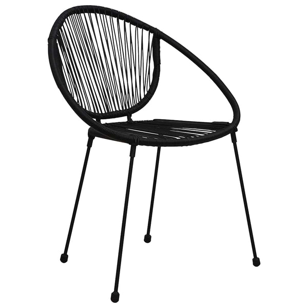 5-tlg. Garten-Essgruppe PVC Rattan Schwarz