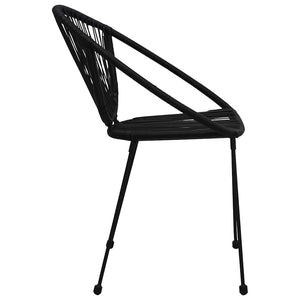 5-tlg. Garten-Essgruppe PVC Rattan Schwarz