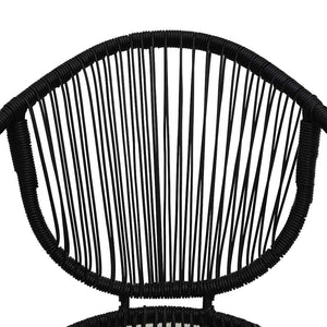 5-tlg. Garten-Essgruppe PVC Rattan Schwarz