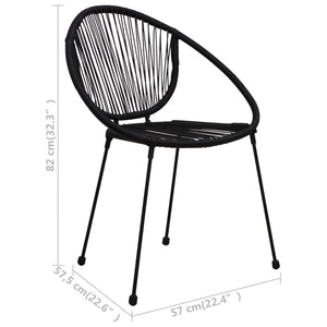 7-tlg. Garten-Essgruppe PVC Rattan Schwarz