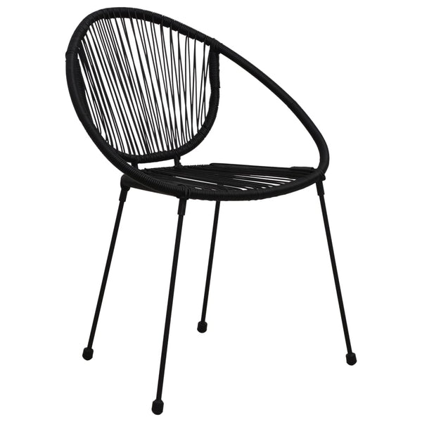 7-tlg. Garten-Essgruppe PVC Rattan Schwarz