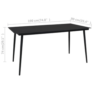 7-tlg. Garten-Essgruppe PVC Rattan Schwarz