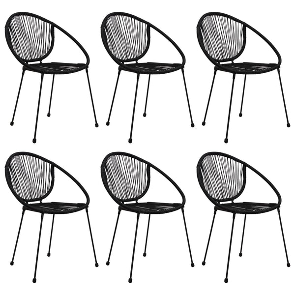 7-tlg. Garten-Essgruppe PVC Rattan Schwarz