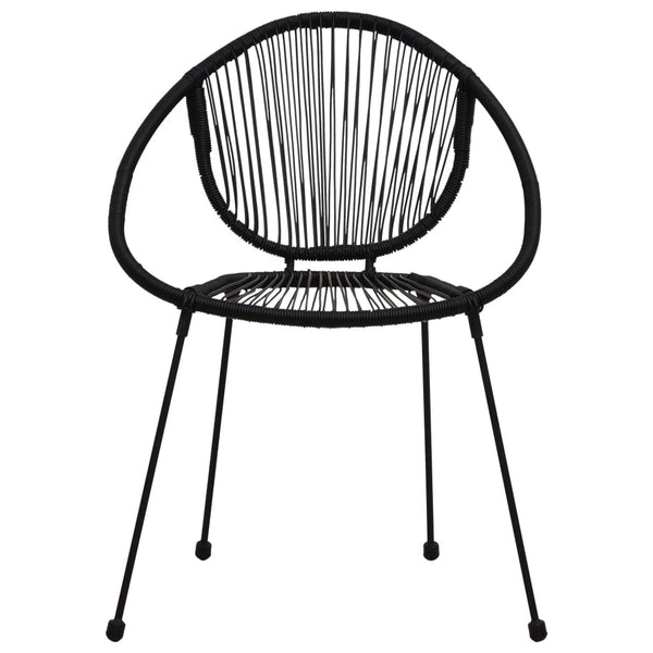 7-tlg. Garten-Essgruppe PVC Rattan Schwarz