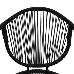 3-tlg. Garten-Essgruppe PVC Rattan Schwarz