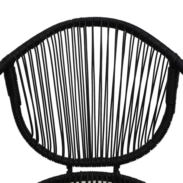 3-tlg. Garten-Essgruppe PVC Rattan Schwarz