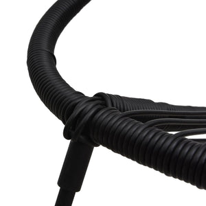 3-tlg. Garten-Essgruppe PVC Rattan Schwarz