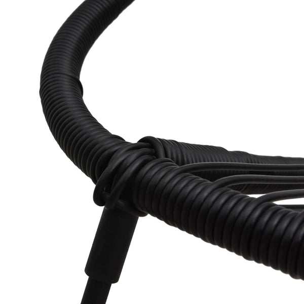 3-tlg. Garten-Essgruppe PVC Rattan Schwarz