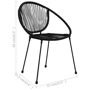 5-tlg. Garten-Essgruppe PVC Rattan Schwarz