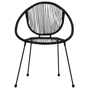 5-tlg. Garten-Essgruppe PVC Rattan Schwarz