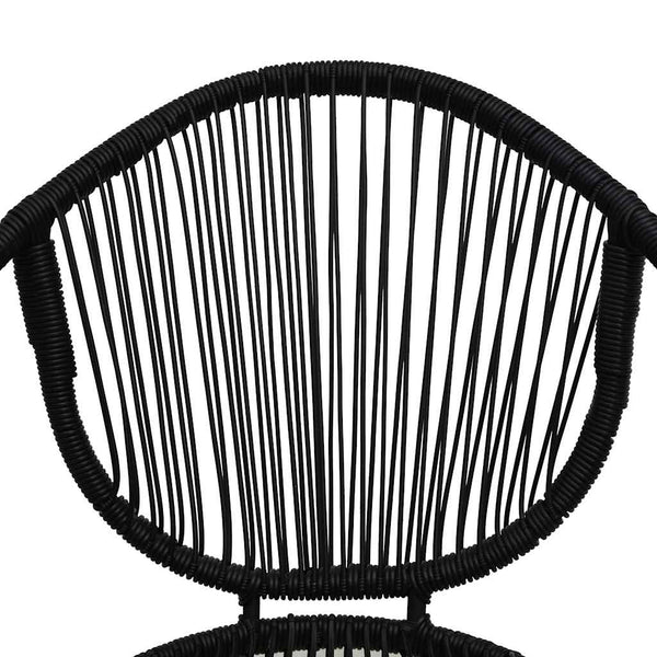 5-tlg. Garten-Essgruppe PVC Rattan Schwarz