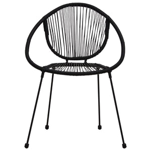 7-tlg. Garten-Essgruppe PVC Rattan Schwarz