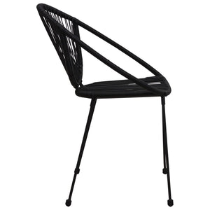 7-tlg. Garten-Essgruppe PVC Rattan Schwarz