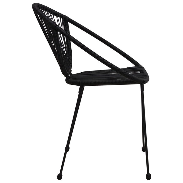 7-tlg. Garten-Essgruppe PVC Rattan Schwarz