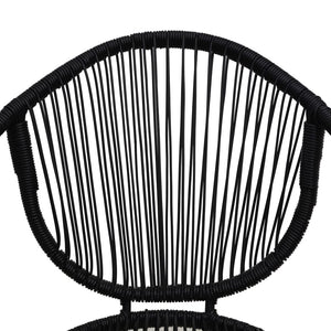 7-tlg. Garten-Essgruppe PVC Rattan Schwarz