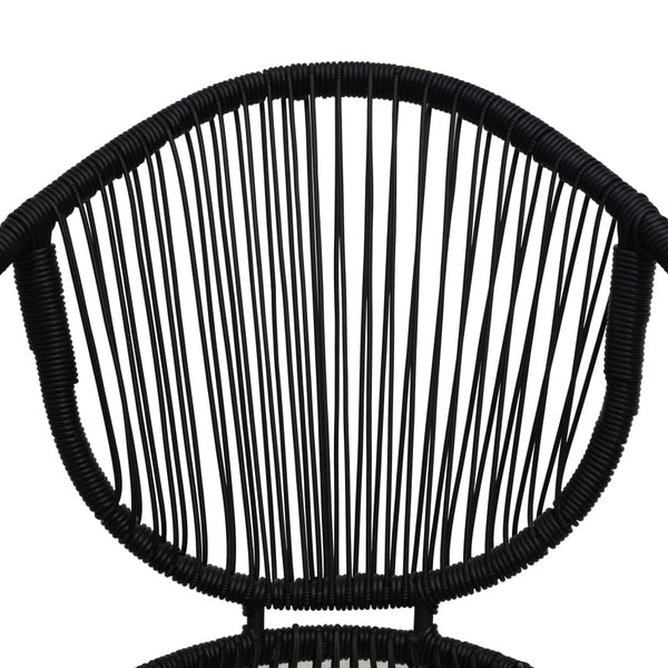 7-tlg. Garten-Essgruppe PVC Rattan Schwarz