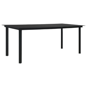 7-tlg. Garten-Essgruppe PVC Rattan Schwarz