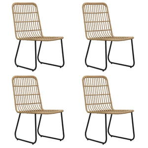 5-tlg. Garten-Essgruppe Poly Rattan und Glas