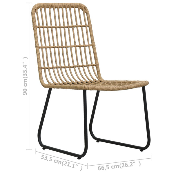5-tlg. Garten-Essgruppe Poly Rattan und Glas