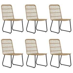 7-tlg. Garten-Essgruppe Poly Rattan und Glas