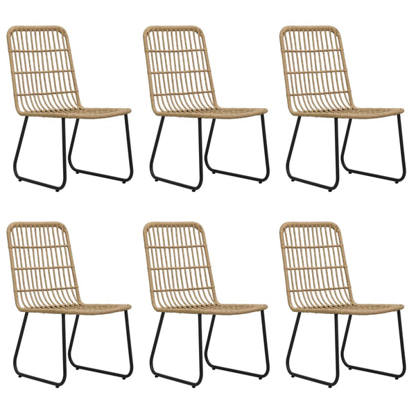 7-tlg. Garten-Essgruppe Poly Rattan und Glas