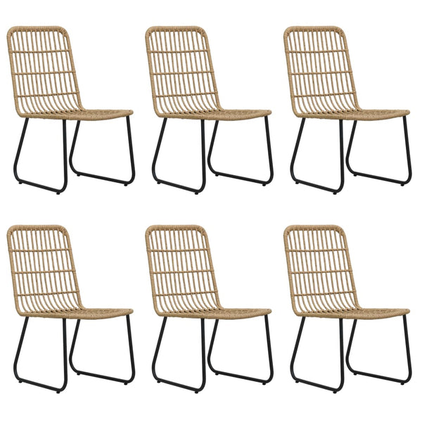 7-tlg. Garten-Essgruppe Poly Rattan und Glas