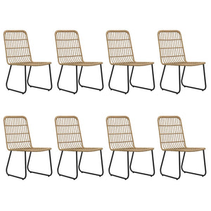 9-tlg. Garten-Essgruppe Poly Rattan und Glas