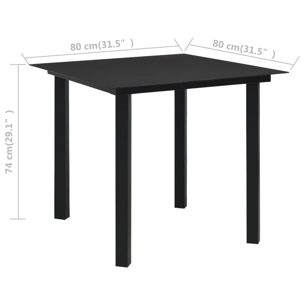 3-tlg. Garten-Essgruppe Poly Rattan und Glas