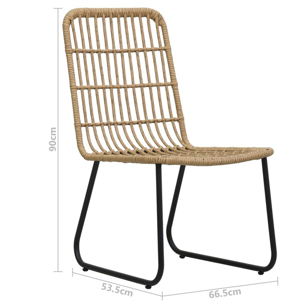 5-tlg. Garten-Essgruppe Poly Rattan und Glas