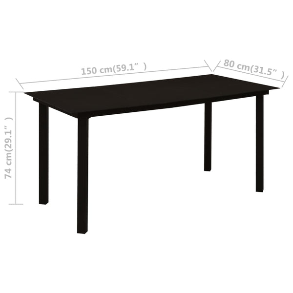 7-tlg. Garten-Essgruppe Poly Rattan und Glas