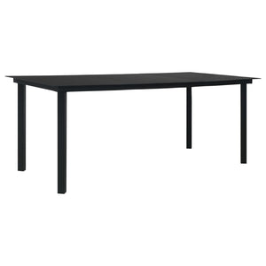 7-tlg. Garten-Essgruppe Poly Rattan und Glas