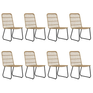9-tlg. Garten-Essgruppe Poly Rattan und Glas