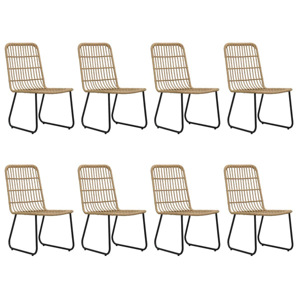 9-tlg. Garten-Essgruppe Poly Rattan und Glas