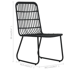 3-tlg. Garten-Essgruppe Poly Rattan und Glas