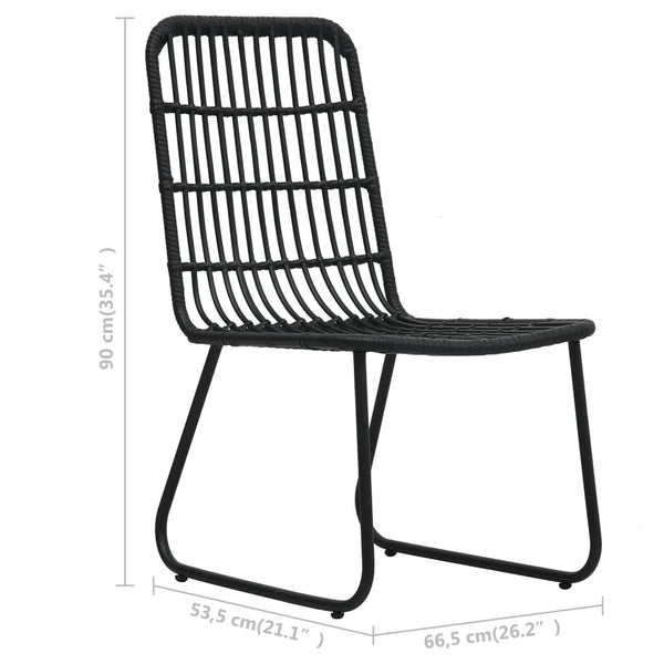 3-tlg. Garten-Essgruppe Poly Rattan und Glas