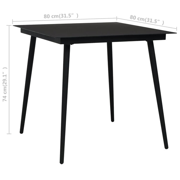 3-tlg. Garten-Essgruppe Poly Rattan und Glas