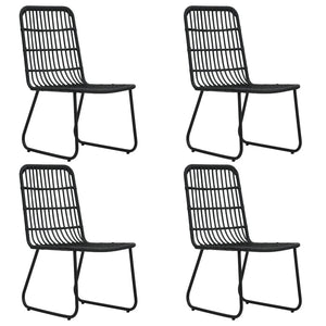 5-tlg. Garten-Essgruppe Poly Rattan und Glas