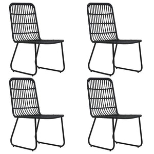 5-tlg. Garten-Essgruppe Poly Rattan und Glas